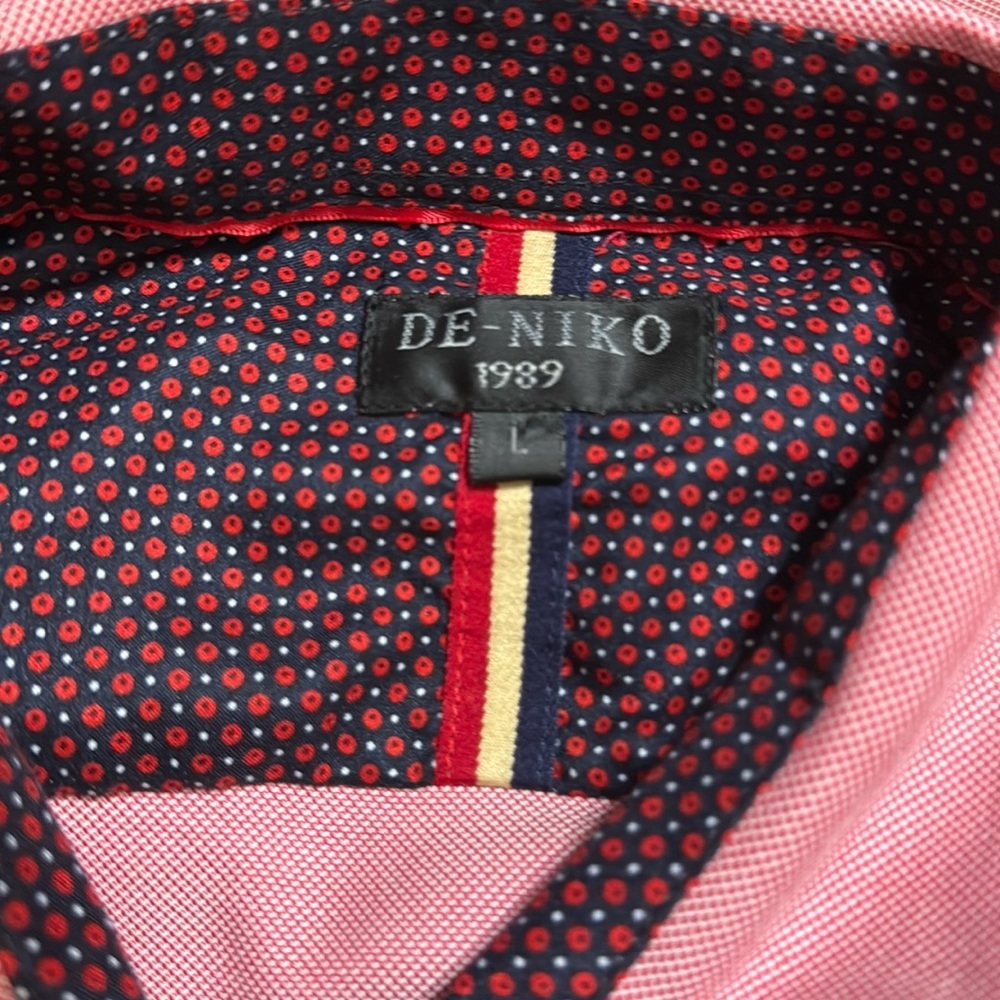 mens de-niko button down collar shirt, size large